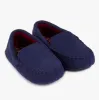 Totes Isotoner MOLESKIN CHECK LINED Boys Moccasin Slippers Navy sold by Shuperb