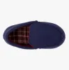 Totes Isotoner MOLESKIN CHECK LINED Boys Moccasin Slippers Navy sold by Shuperb