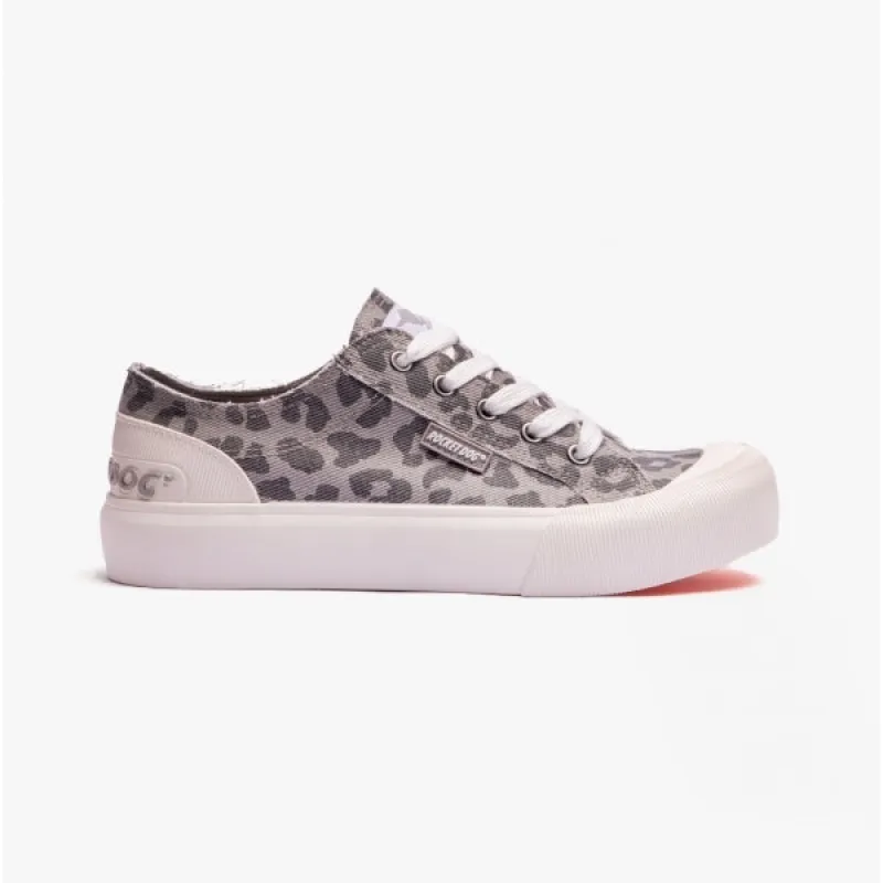 Rocket Dog JAZZIN PLUS Womens Leopard Platform Trainers Grey sold by Shuperb