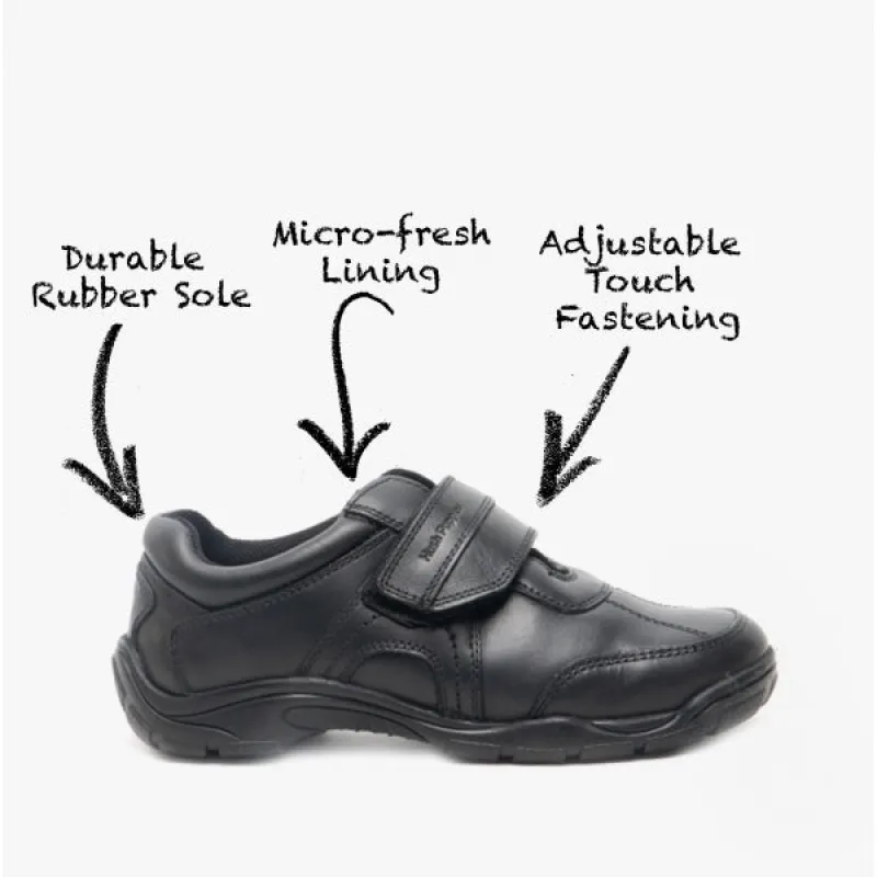 ARLO JUNIOR Boys Leather School Shoes Black sold by Shuperb