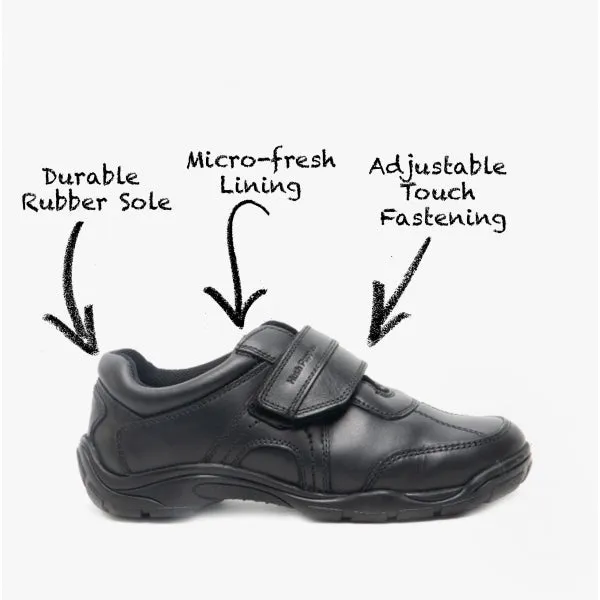 ARLO JUNIOR Boys Leather School Shoes Black sold by Shuperb