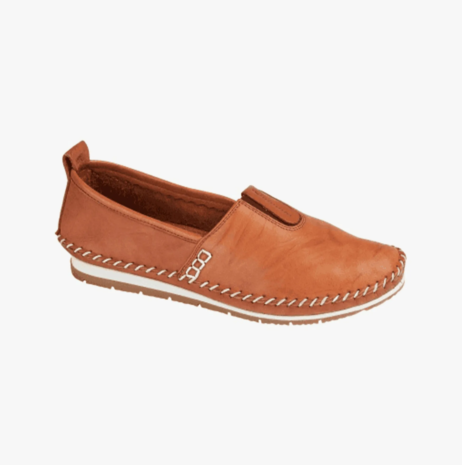 Mod Comfys L990T Womens Soft Leather Slip-On Shoes Tan sold by Shuperb