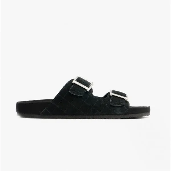 Barbour EDDIE Mens Suede Mule Slippers Black sold by Shuperb