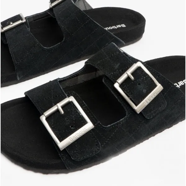 Barbour EDDIE Mens Suede Mule Slippers Black sold by Shuperb product image thumbnail 2