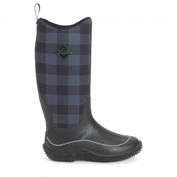 HALE Ladies Rubber Wellington Boots Black/Grey Plaid sold by Shuperb