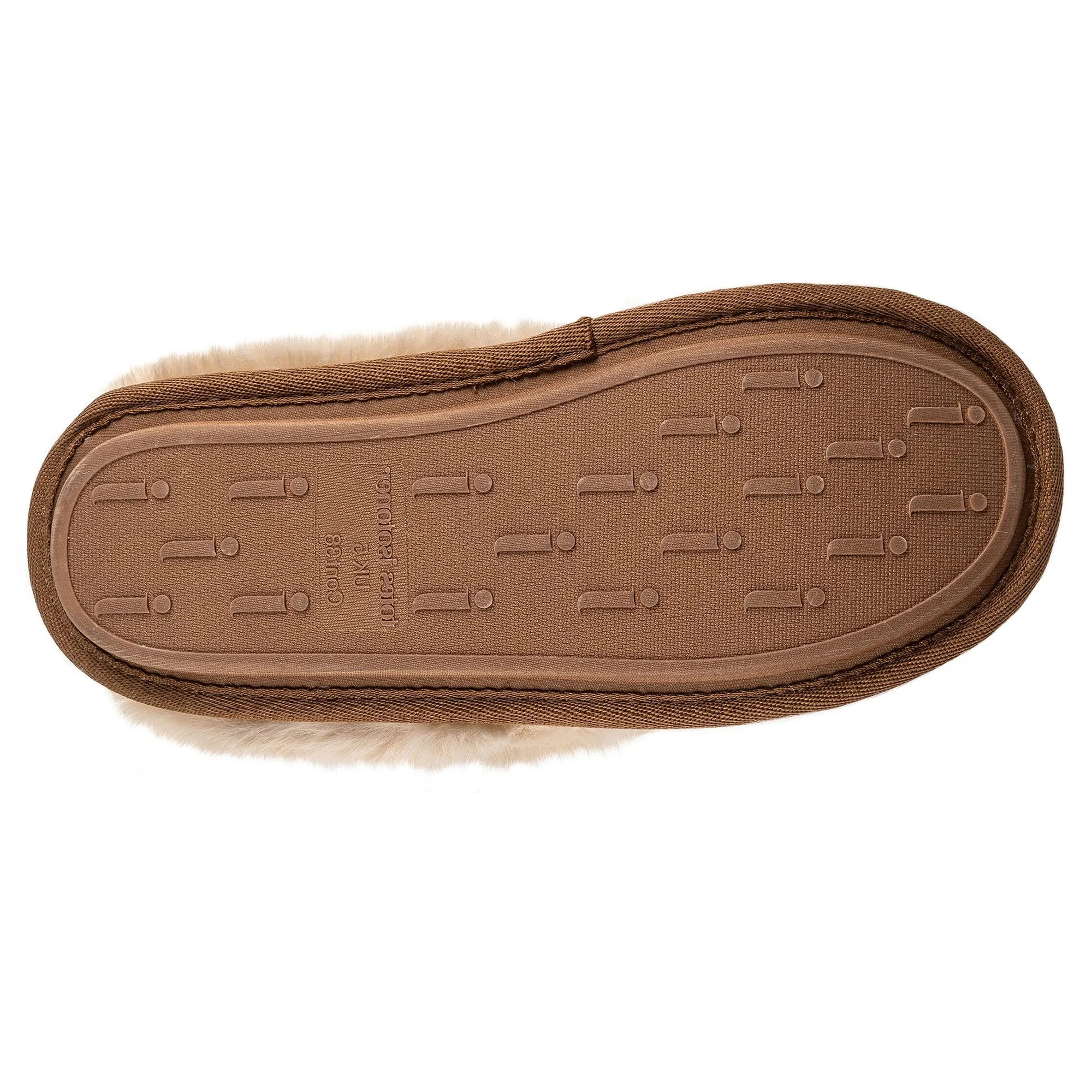 Totes Isotoner REAL SUEDE WITH FUR CUFF Womens Mule Slippers Tan sold by Shuperb product image thumbnail 3
