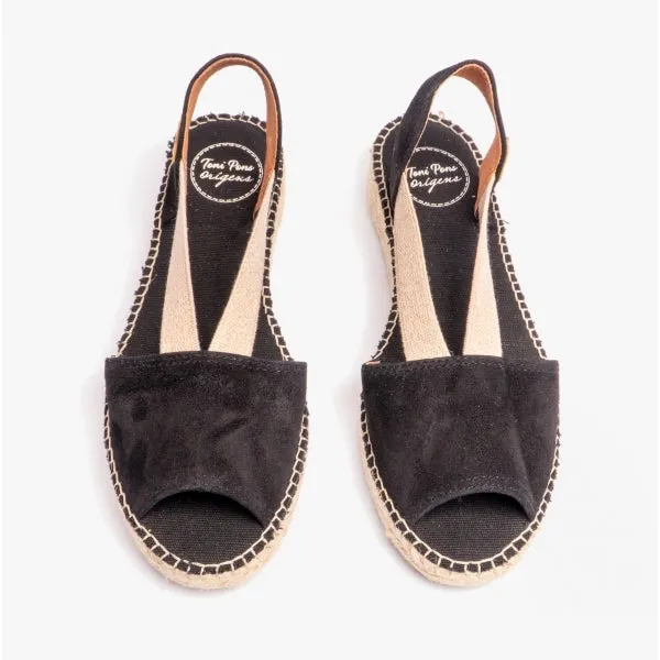Toni Pons ELLA Womens Suede Open-Toe Espadrilles Black sold by Shuperb product image thumbnail 5