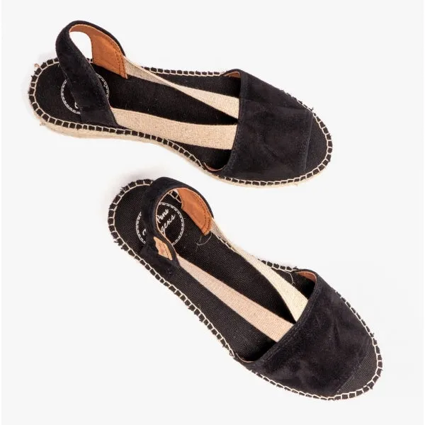 Toni Pons ELLA Womens Suede Open-Toe Espadrilles Black sold by Shuperb product image thumbnail 4