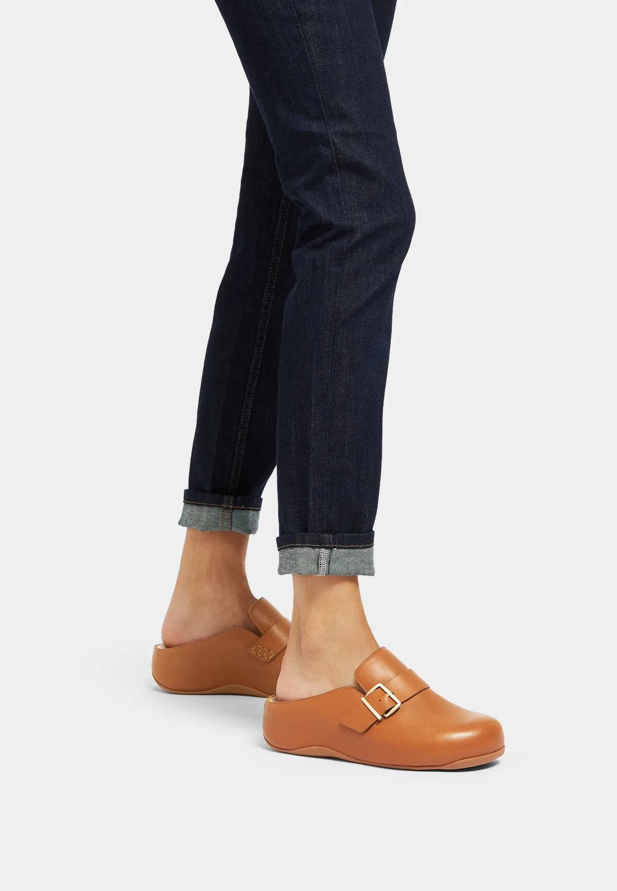 SHUV BUCKLE-STRAP Ladies Leather Clogs Light Tan sold by Shuperb product image thumbnail 5