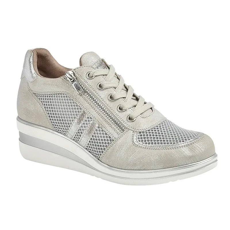 Cipriata JONE Womens Lace / Zip Trainers Silver Metallic made by Shuperb
