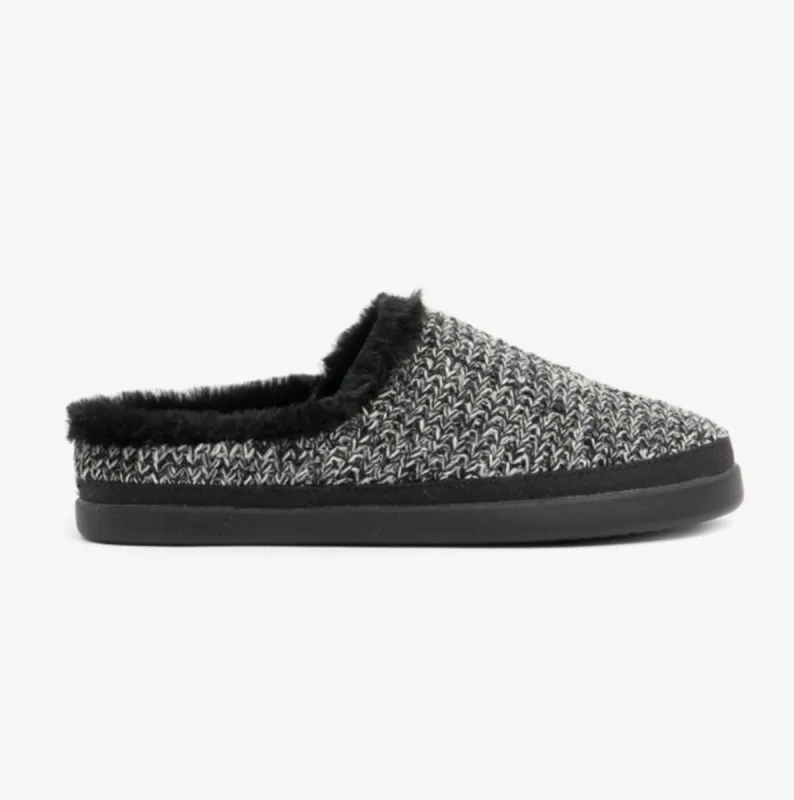TOMS SAGE Womens Knitted Mule Slippers Black sold by Shuperb