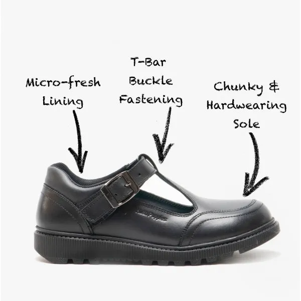 KERRY SNR Girls Leather Buckle Shoes Black sold by Shuperb