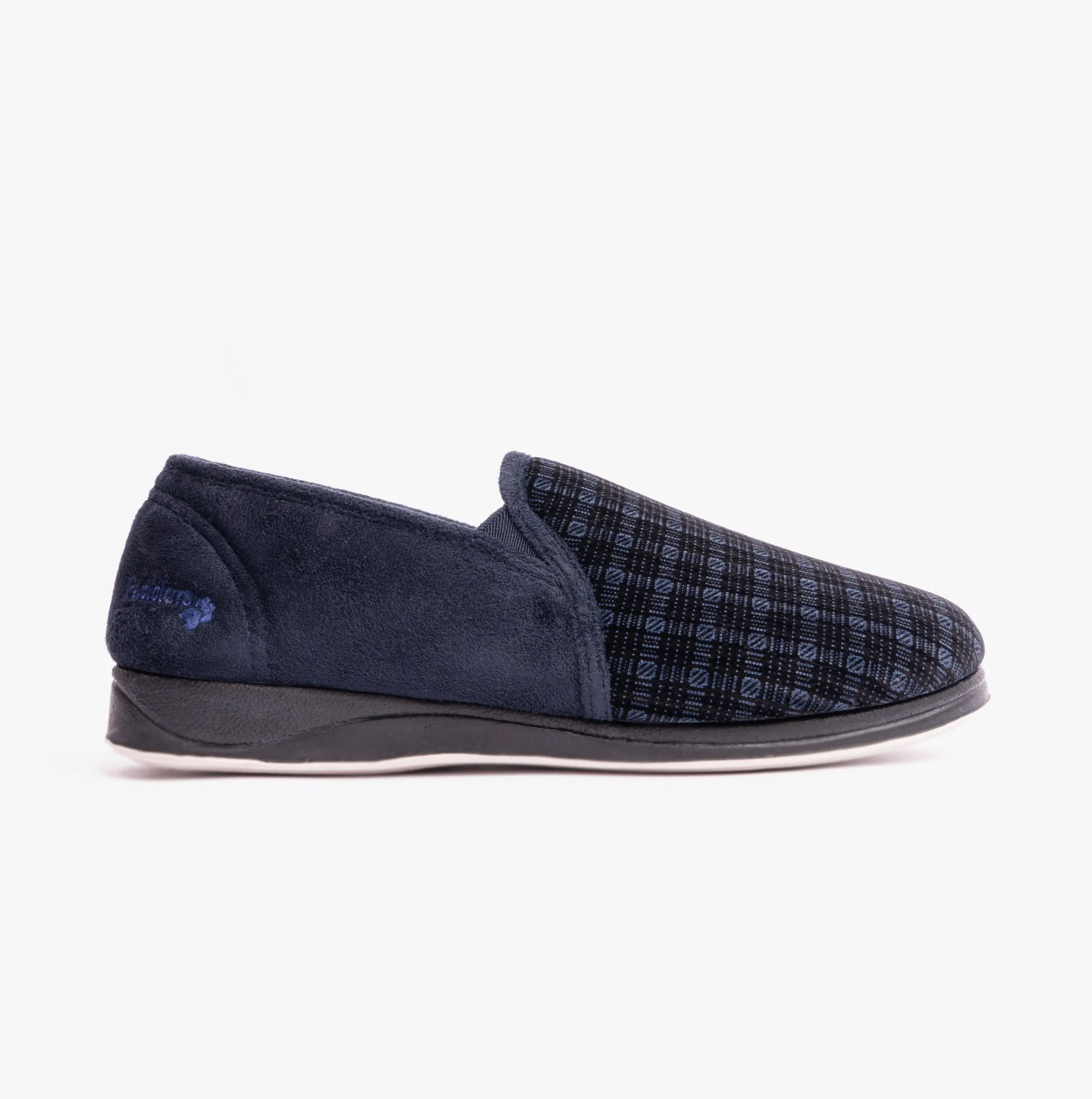 ALBERT Mens (G Fit) Full Slippers Navy Combi sold by Shuperb