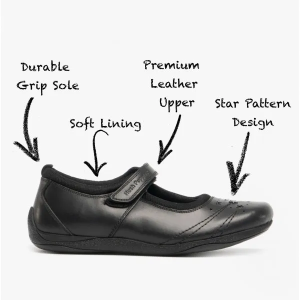 AMBER Girls Leather School Shoes Black sold by Shuperb