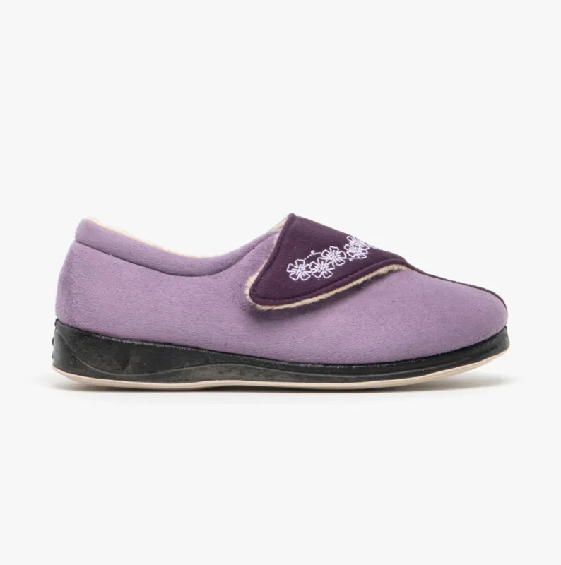Padders HUG Womens (EE Fit) Touch Fasten Slippers Purple/Lavender sold by Shuperb
