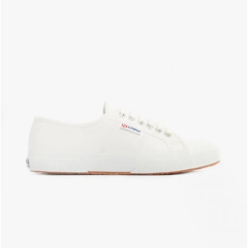 Superga 2750 TUMBLED Womens Leather Trainers White made by Superga