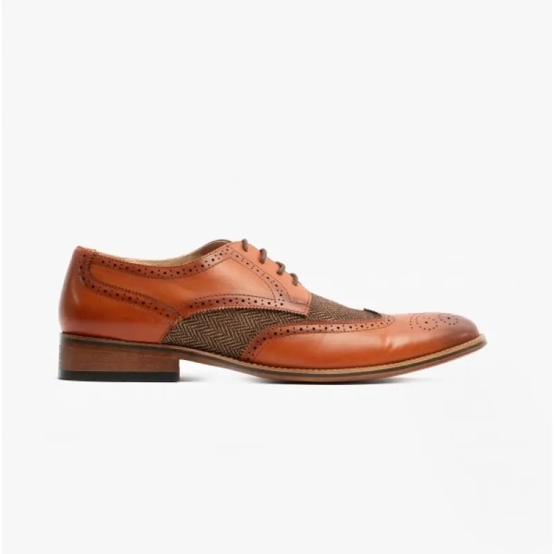 Goor DANIEL Mens Lace Up Brogues Tan sold by Shuperb