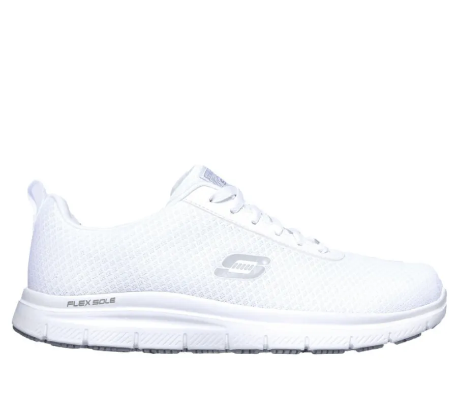 Skechers Work 77125EC/WHT FLEX Mens Trainers White sold by Shuperb