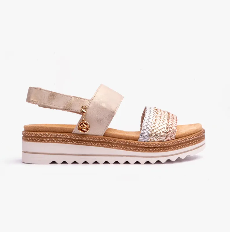 Remonte JOCELYN3 Womens Sandals Gold sold by Shuperb