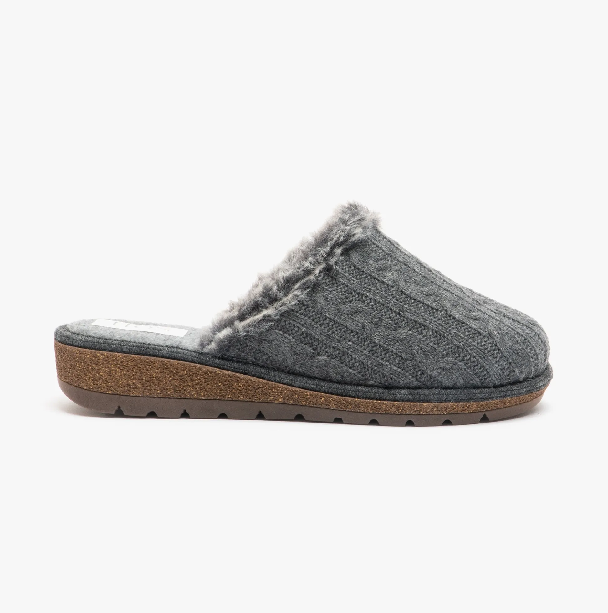 HOS Comfort MEGAN Womens Wool Mule Slippers Grey sold by Shuperb