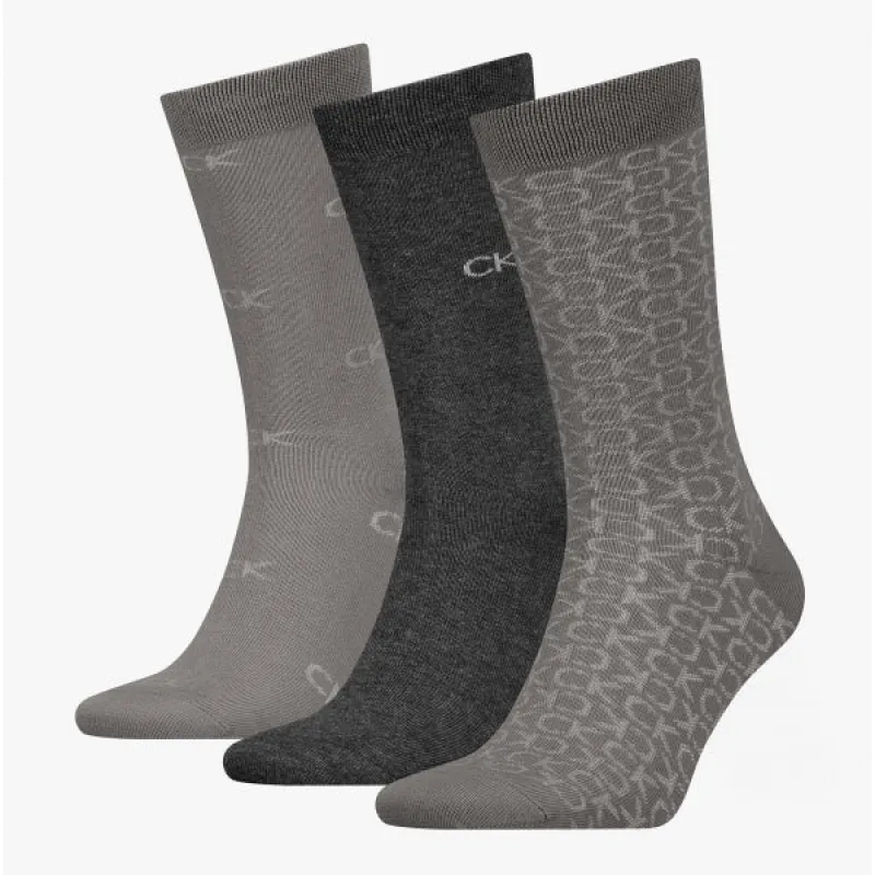 3 Pack Giftboxed Logo Mens Crew Socks Grey sold by Shuperb