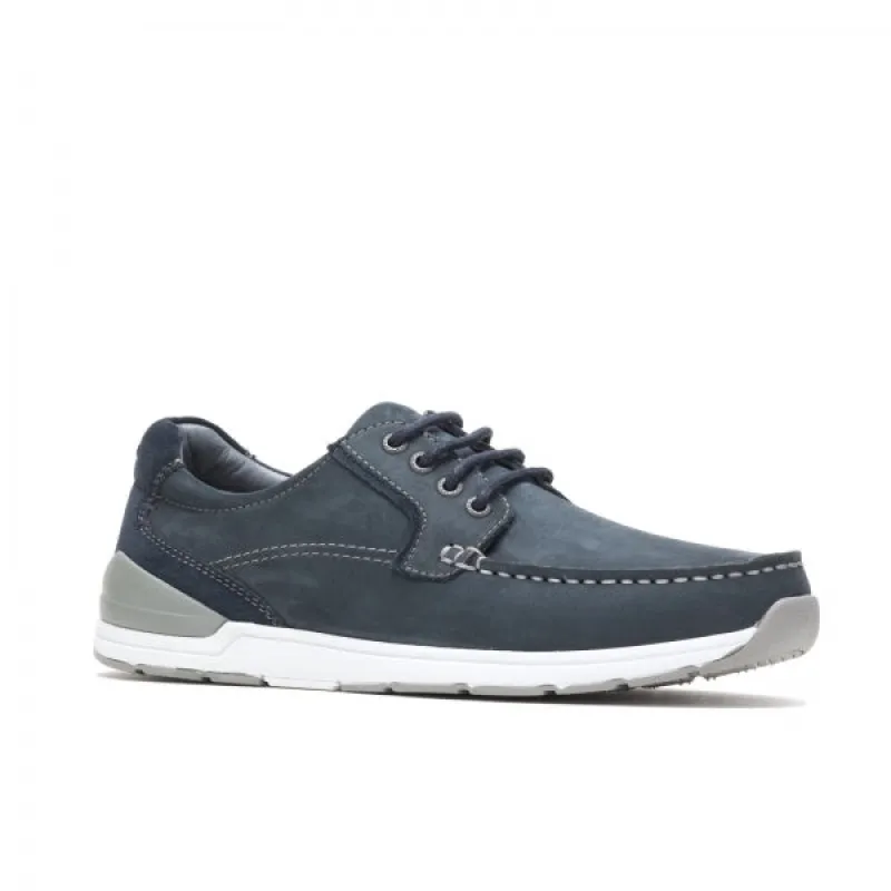 FLYNN Mens Leather Boat Shoes Navy sold by Shuperb