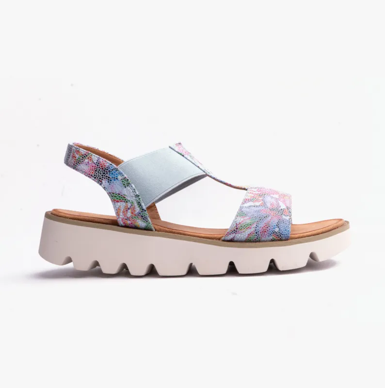 Heavenly Feet RITZ Womens Sandals Floral Blue sold by Shuperb