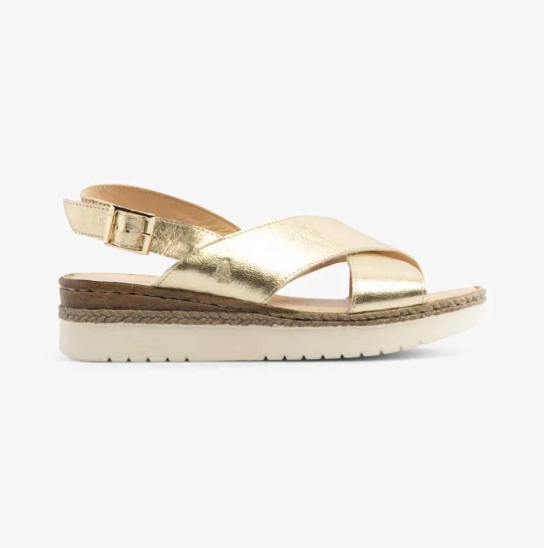 Hush Puppies SAPHIRA Womens Slingback Sandals Gold sold by Shuperb