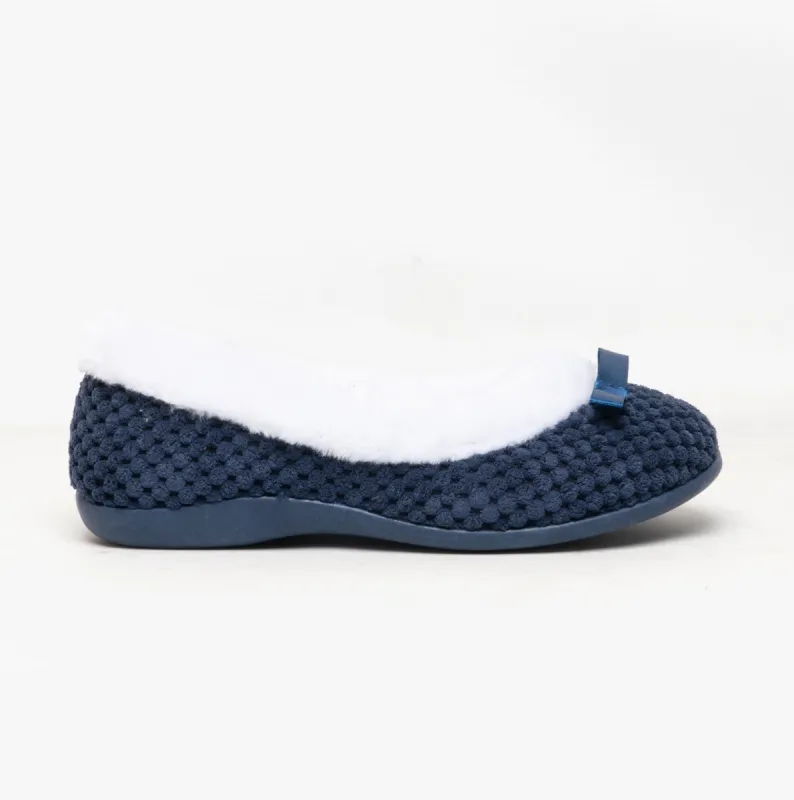 HOS Comfort CARA Womens Knit Slippers Navy sold by Shuperb