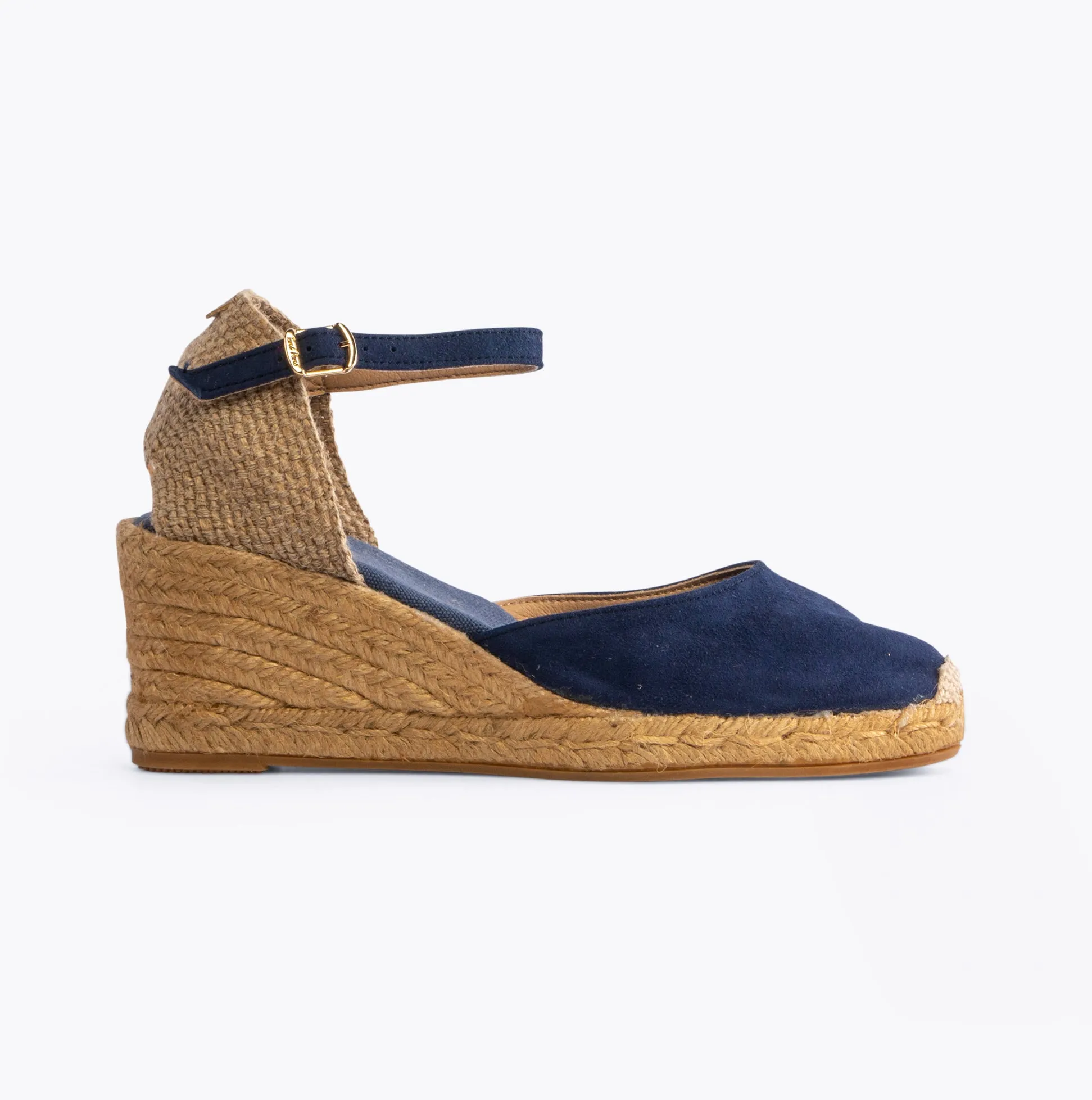 Toni Pons LLORET Womens Suede Wedge Espadrilles Navy sold by Shuperb