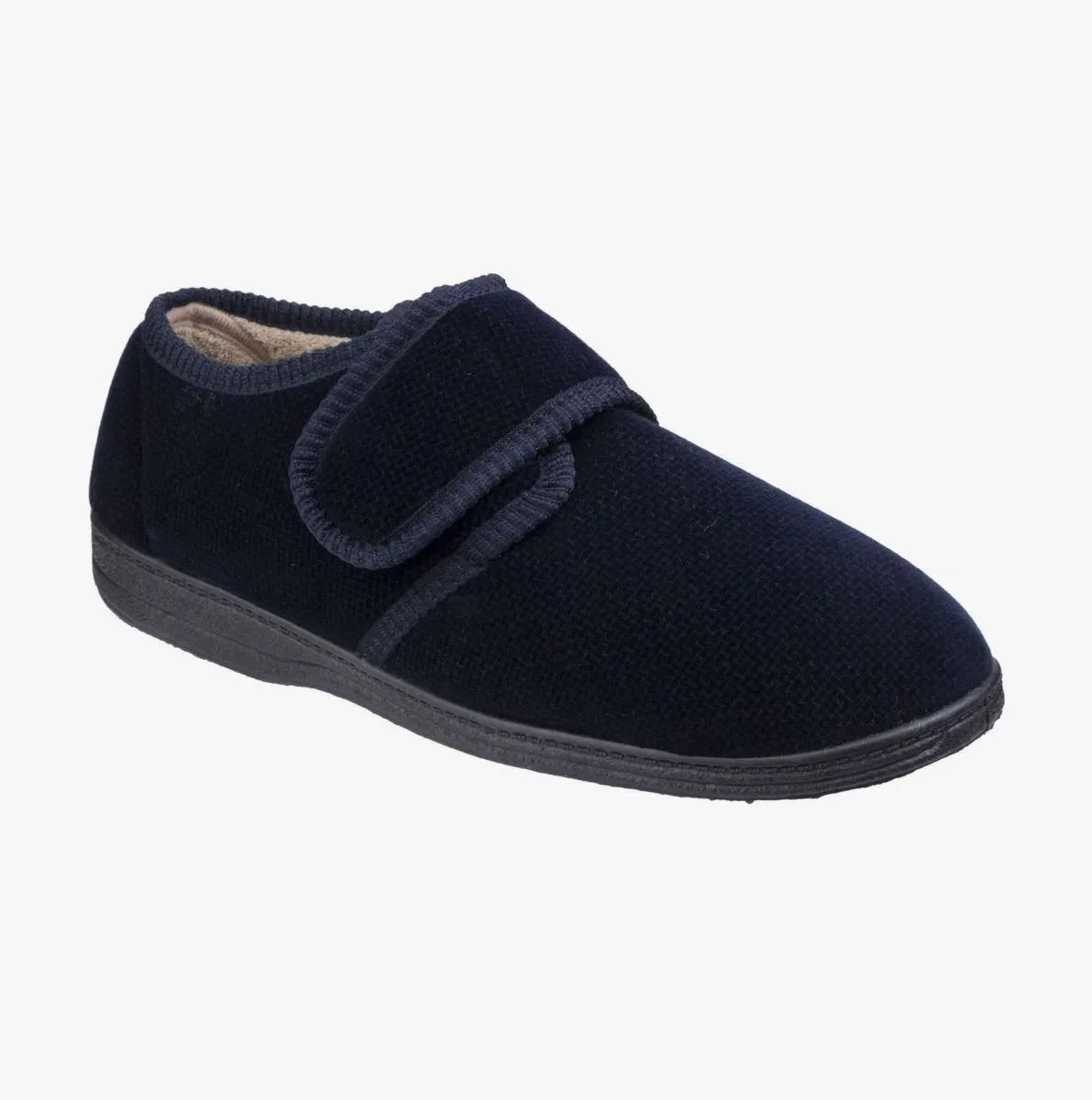 Fleet & Foster SAM Mens Velour Full Slippers Navy sold by Shuperb product image thumbnail 2