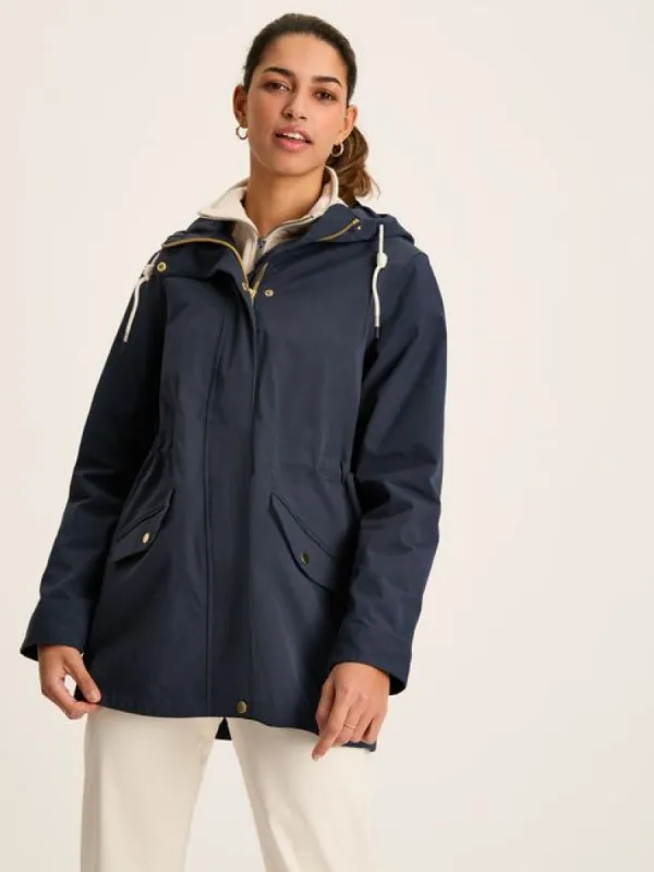 Joules PORTWELL Waterproof Hoodie Raincoat With Adjustable French Navy sold by Shuperb