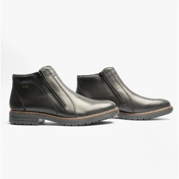 Rieker 33160-00 Mens Double Zip Fur Lined Boots Black sold by Shuperb product image thumbnail 4