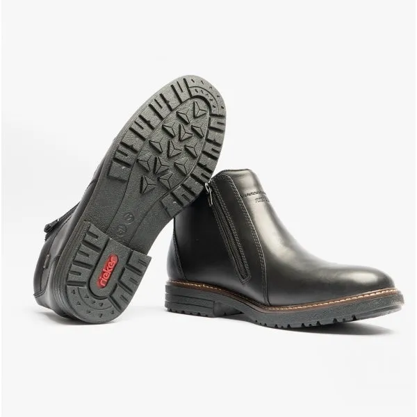 Rieker 33160-00 Mens Double Zip Fur Lined Boots Black sold by Shuperb product image thumbnail 5