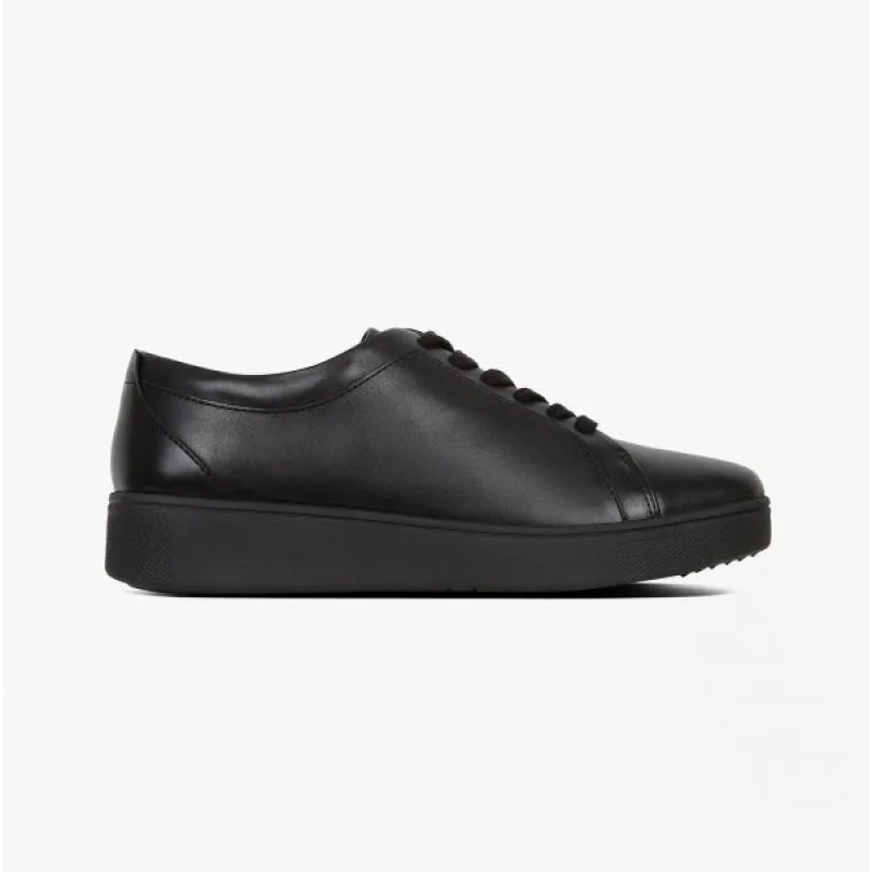 RALLY Ladies Leather Trainers All Black sold by Shuperb