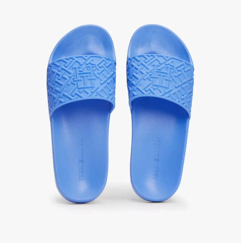 Tommy Hilfiger MONOGRAM POOL Womens Slides Blue Spell made by Tommy Hilfiger