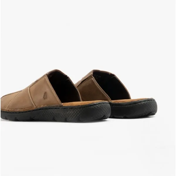Hush Puppies CARSON Mens Leather Mule Slippers Olive sold by Shuperb product image thumbnail 5