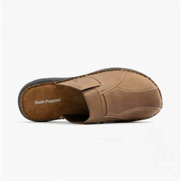 Hush Puppies CARSON Mens Leather Mule Slippers Olive sold by Shuperb product image thumbnail 4