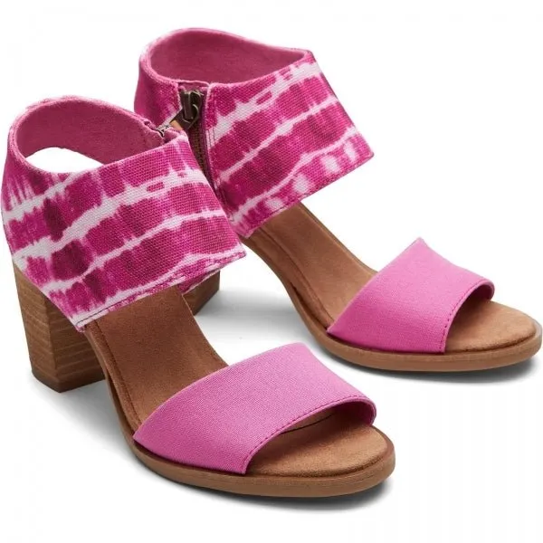 MAJORCA CUTOUT Ladies Heeled Canvas Sandals Pink sold by Shuperb product image thumbnail 2