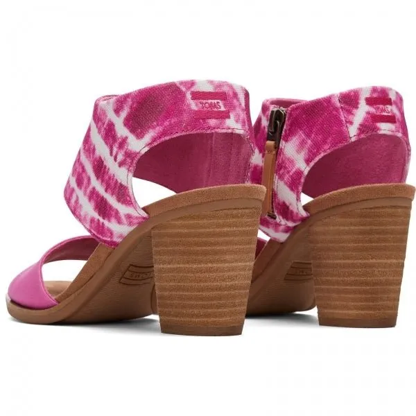 MAJORCA CUTOUT Ladies Heeled Canvas Sandals Pink sold by Shuperb product image thumbnail 3