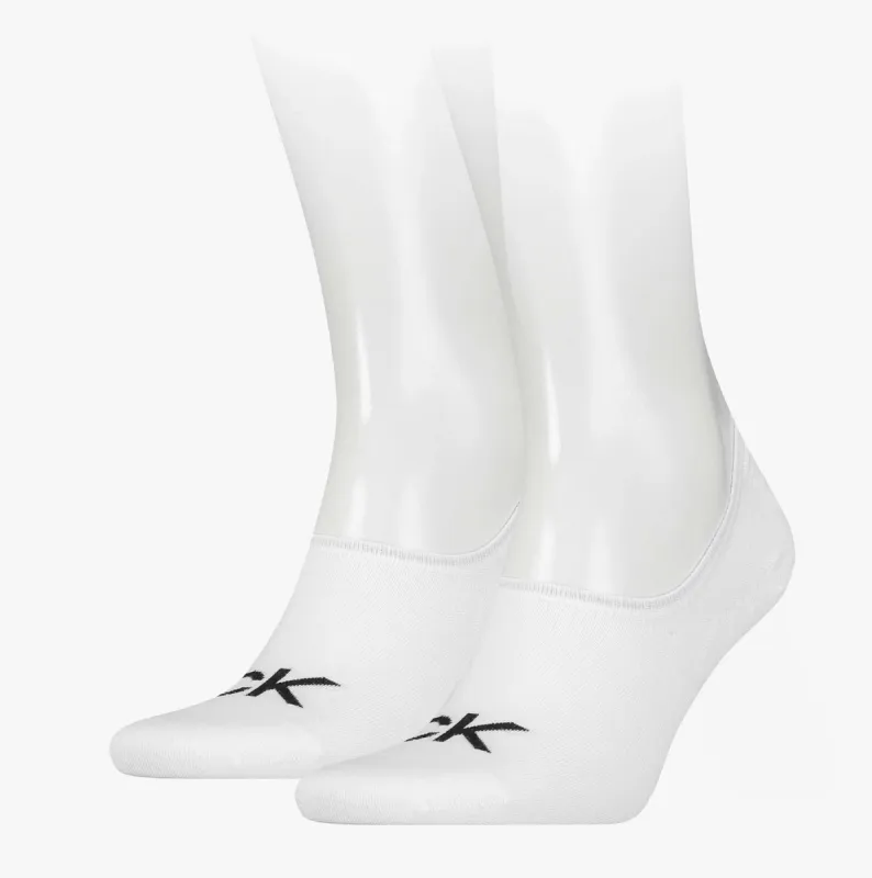 Calvin Klein 2 Pack Logo Mens Invisible Socks White sold by Shuperb