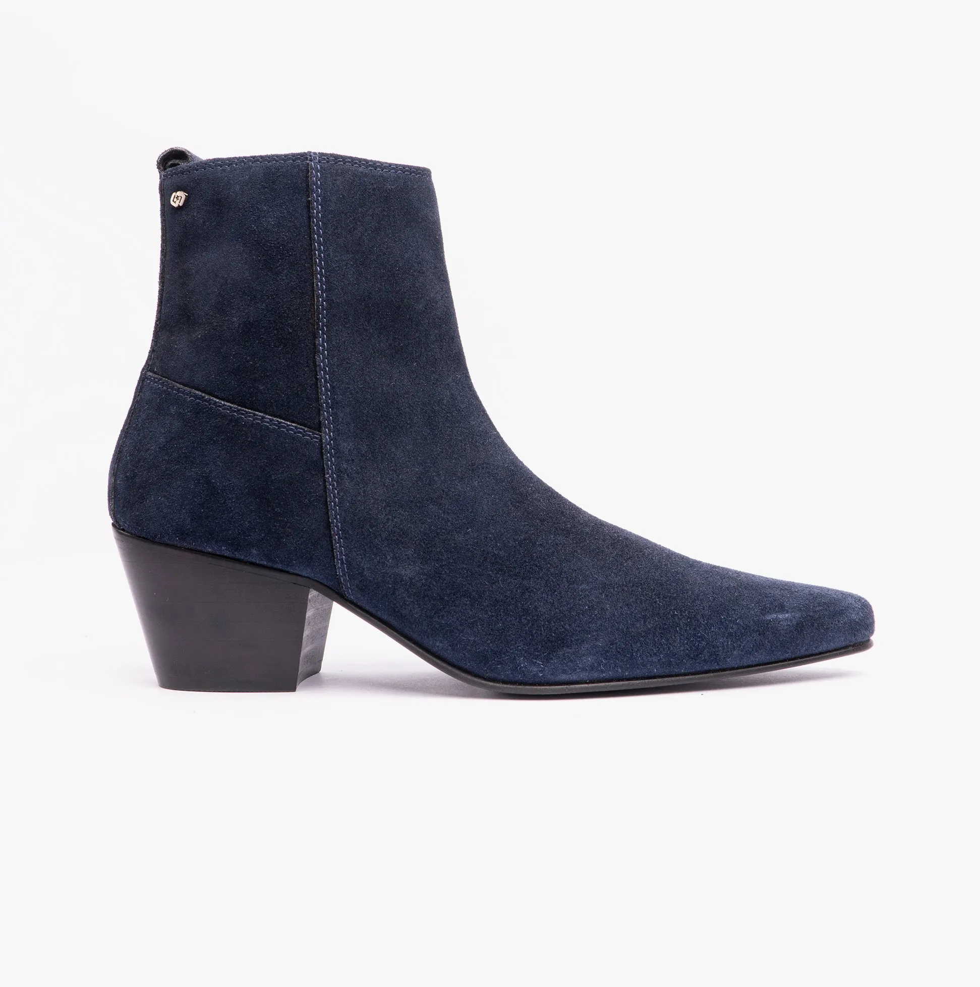 Club Cubano LENNON Mens Cuban Heel Boots Navy Suede sold by Shuperb