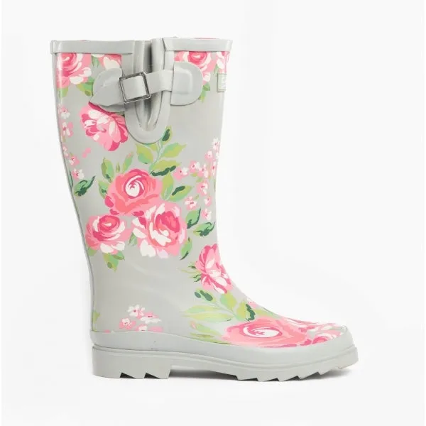 BLOSSOM Ladies Rubber Wellington Boots Blue sold by Shuperb