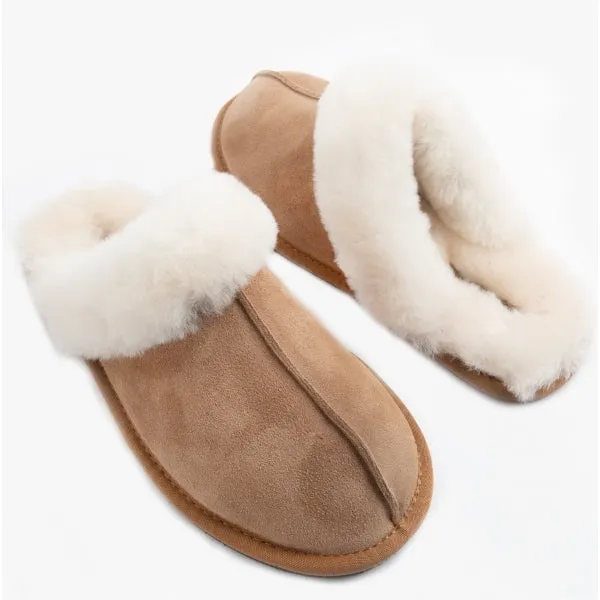HOS Sheepskin AYLA Womens Real Sheepskin Mule Slippers Chestnut sold by Shuperb product image thumbnail 4