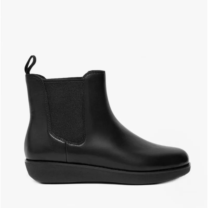 FitFlop SUMI Womens Leather Chelsea Boots All Black sold by Shuperb