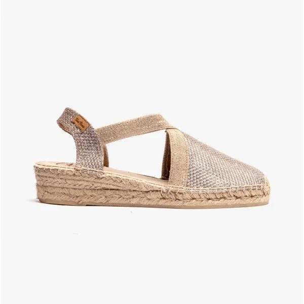 VELINO Ladies Wedge Espadrilles Platinum sold by Shuperb