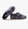 HARRY Mens (G Fit) Touch Fasten Full Slippers Navy Check sold by Shuperb