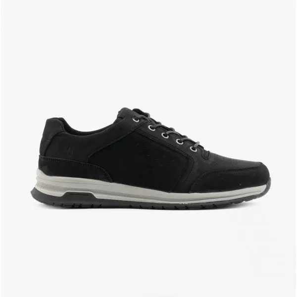 Hush Puppies JOSEPH Mens Leather Lace-Up Trainers Black Nubuck sold by Shuperb