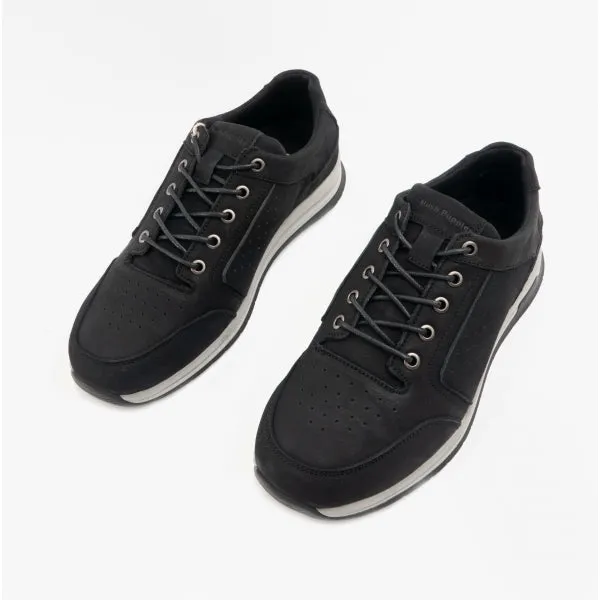 Hush Puppies JOSEPH Mens Leather Lace-Up Trainers Black Nubuck sold by Shuperb product image thumbnail 2