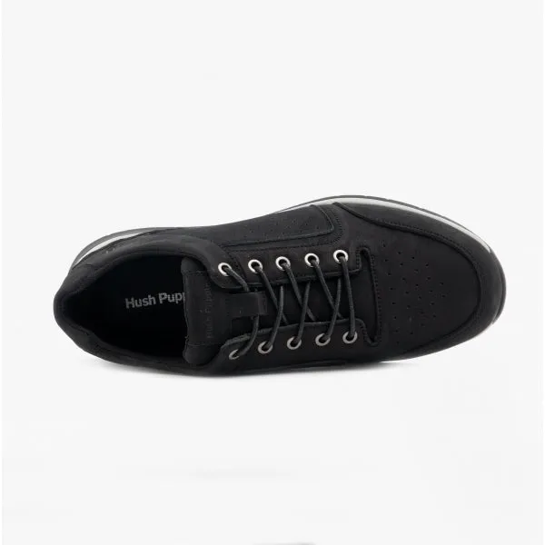Hush Puppies JOSEPH Mens Leather Lace-Up Trainers Black Nubuck sold by Shuperb product image thumbnail 4